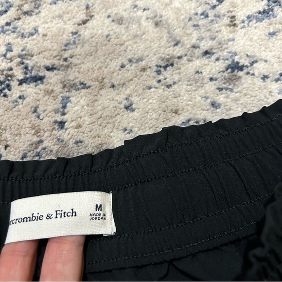 Abercrombie & Fitch Black Elastic Waistband Joggers Size Medium - Picture 8 of 11